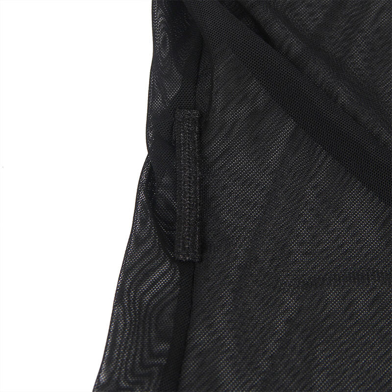 VESTAGLIA IN TESSUTO TRASPARENTE CON DETTAGLI IN PIZZO NERO L/XL - CHARME VIBE
