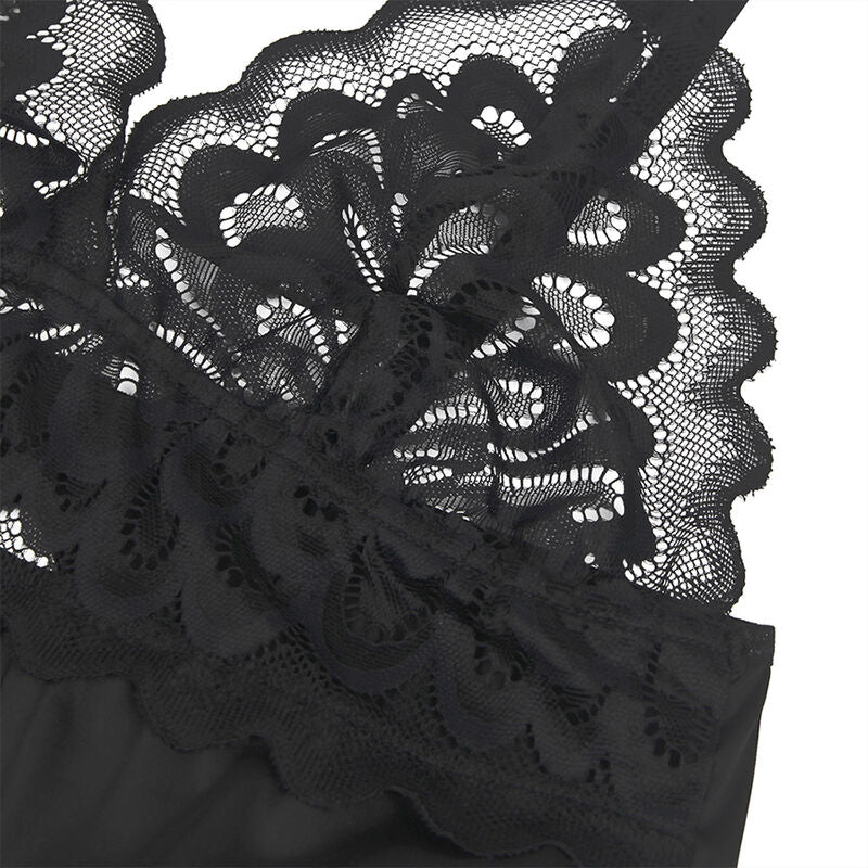 BABYDOLL CON PETTO STAMPA FLOREALE NERO S/M - CHARME VIBE