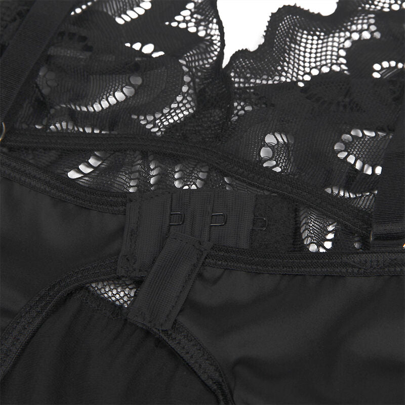 BABYDOLL CON PETTO STAMPA FLOREALE NERO S/M - CHARME VIBE
