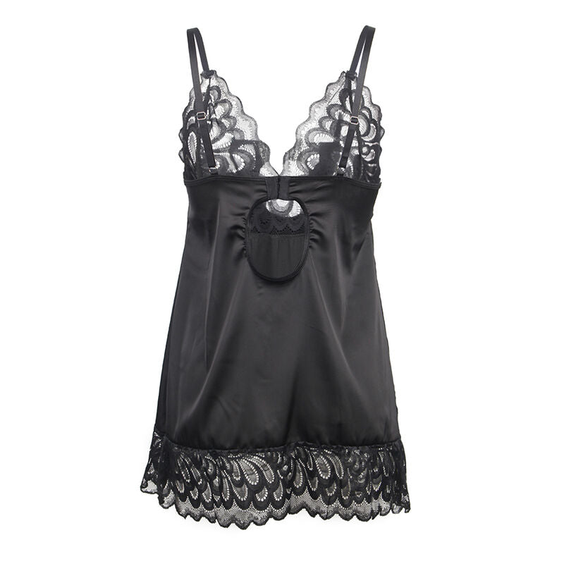 BABYDOLL CON PETTO STAMPA FLOREALE NERO S/M - CHARME VIBE