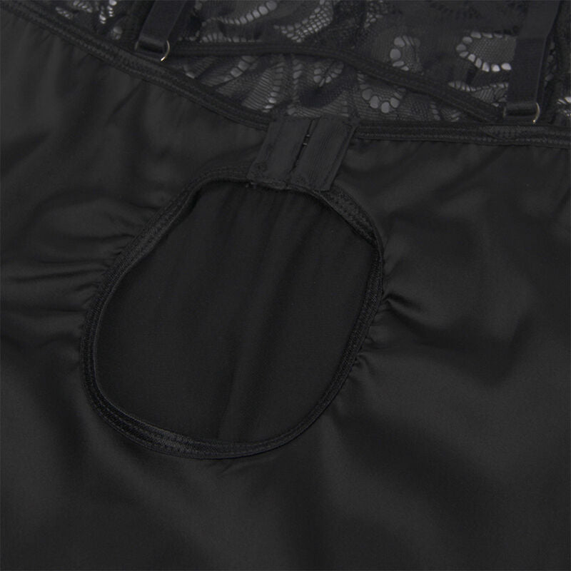 BABYDOLL CON PETTO STAMPA FLOREALE NERO S/M - CHARME VIBE