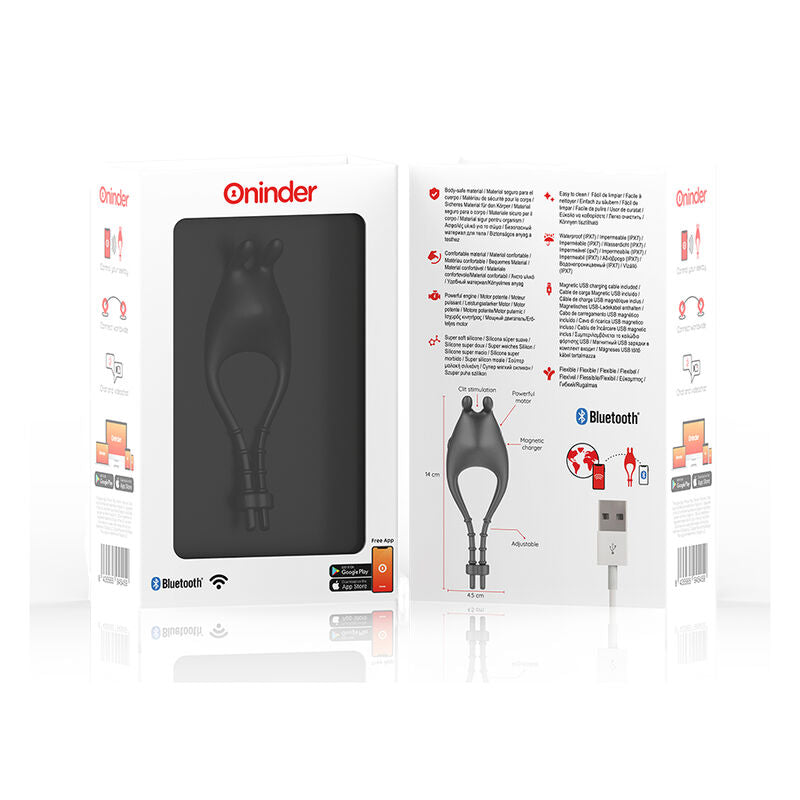 ANELLO VIBRATORE REGOLABILE RICARICABILE PAMPA CON STIMOLATORE CLITORIDE 10 VELOCITÀ APP GRATUITA - CHARME VIBE