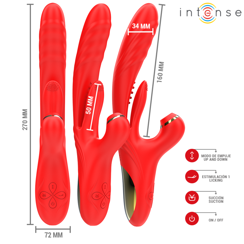 KAROL VIBRATORE MULTIFUNZIONE SPINTA & STIMOLAZIONE & ONDE STIMOLANTI ROSSO