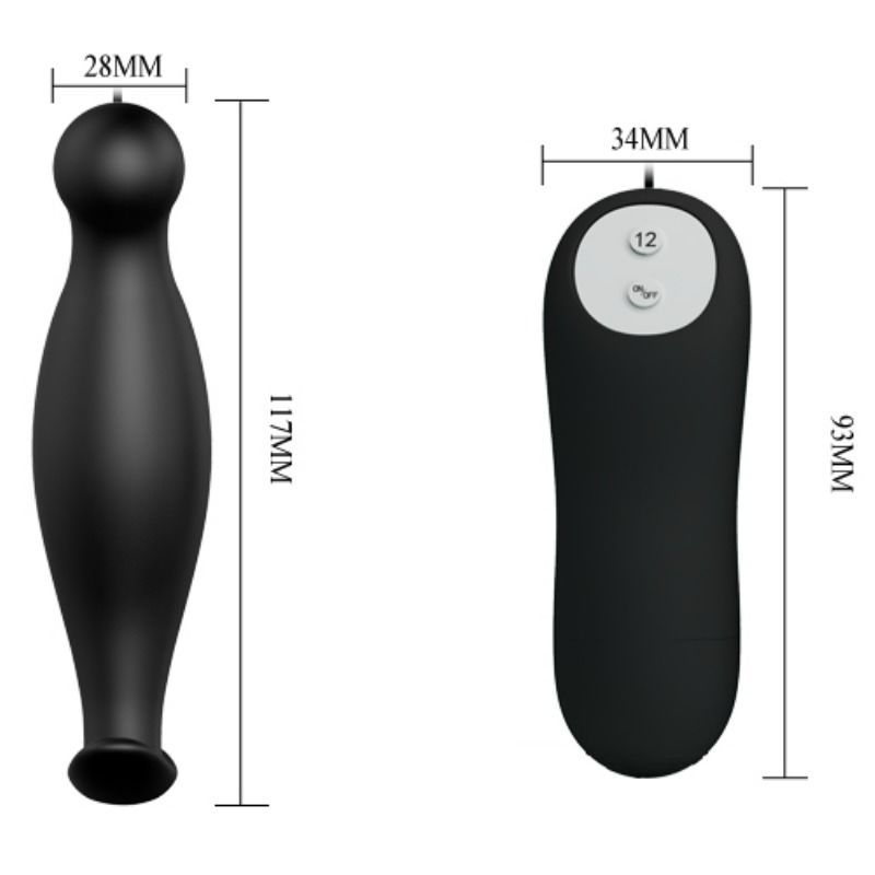 PLUG ANALE IN SILICONE 12 MODALIT DI VIBRAZIONE NERO - CHARME VIBE