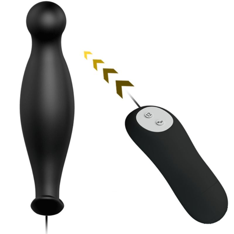 PLUG ANALE IN SILICONE 12 MODALIT DI VIBRAZIONE NERO - CHARME VIBE