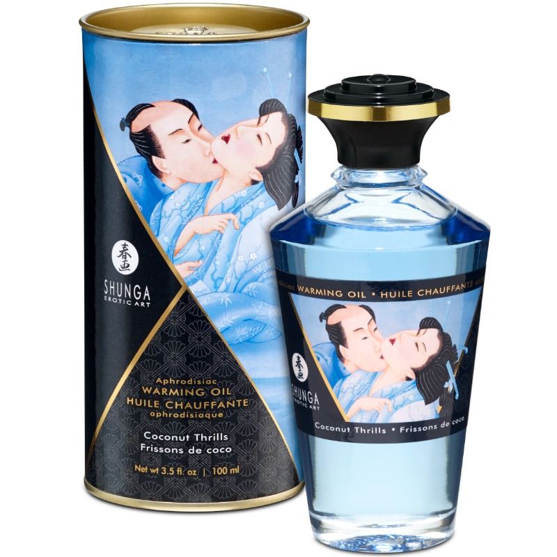 OLIO DA MASSAGGIO EFFETTO CALORE AL GUSTO DI COCCO 100 ML - CHARME VIBE