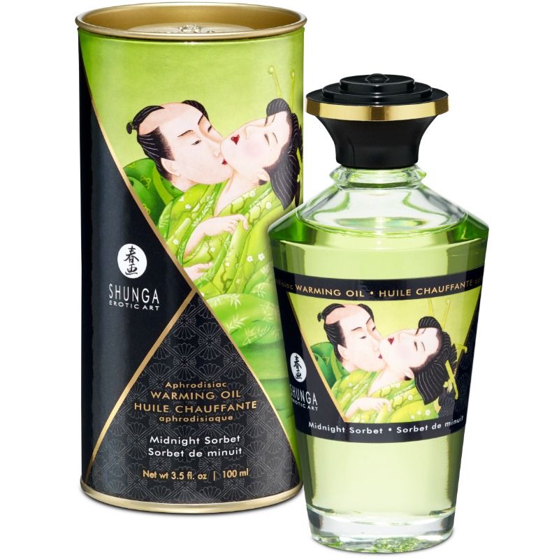 OLIO DA MASSAGGIO CON EFFETTO CALORE GUSTO SORBETTO DI MEZZANOTTE 100 ML - CHARME VIBE