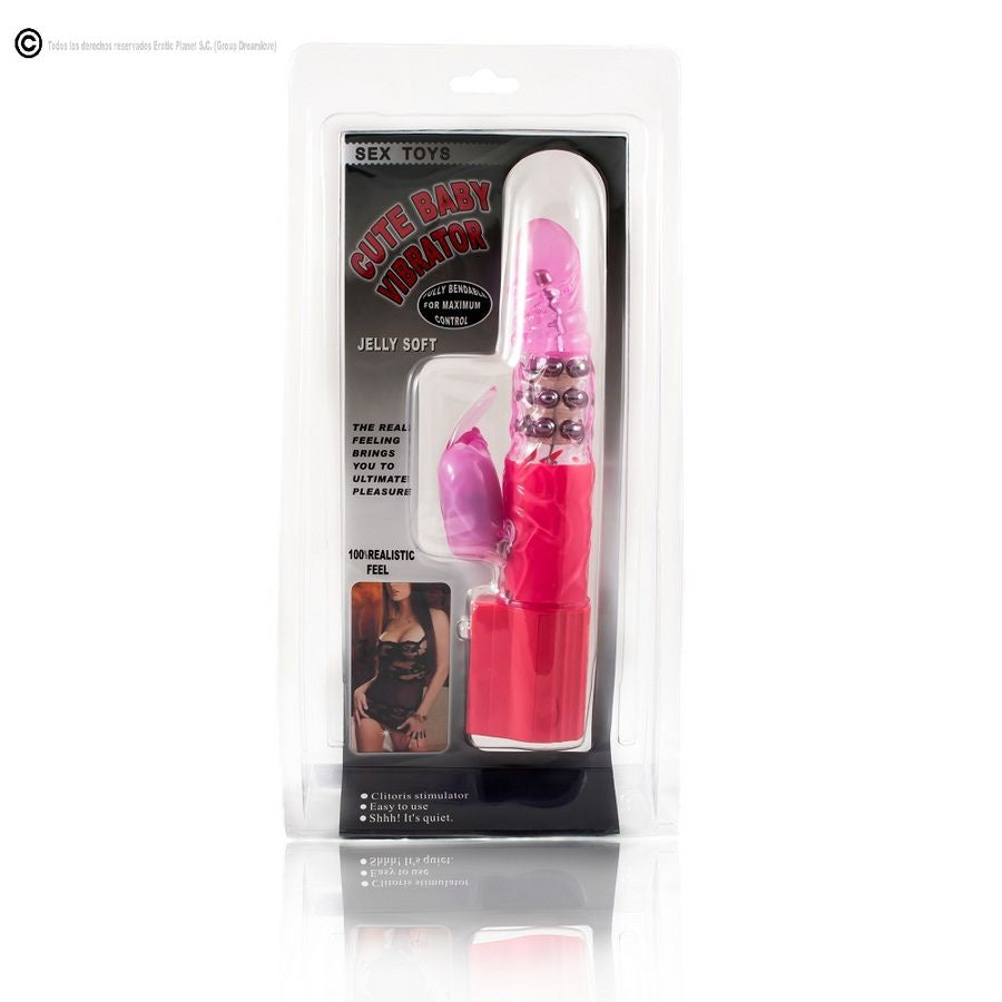 ROTATORE CONIGLIO ROSA CON SUPERSTIMOLATORE - CHARME VIBE