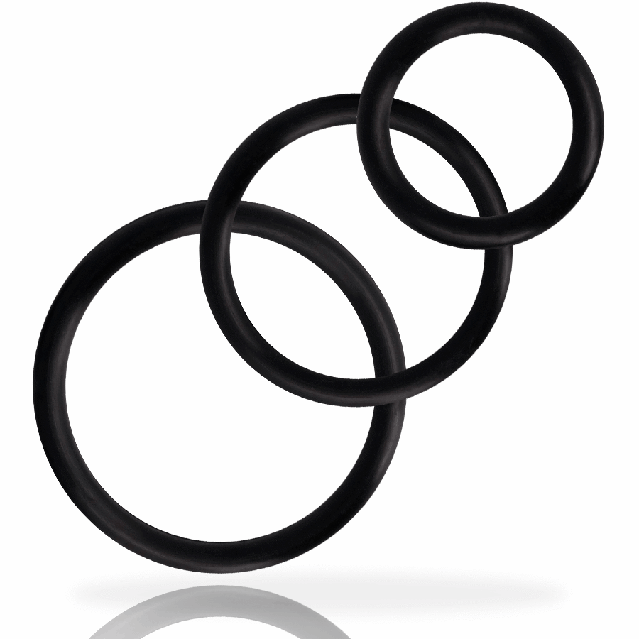 SET DI ANELLI PER PENE NERO - CHARME VIBE