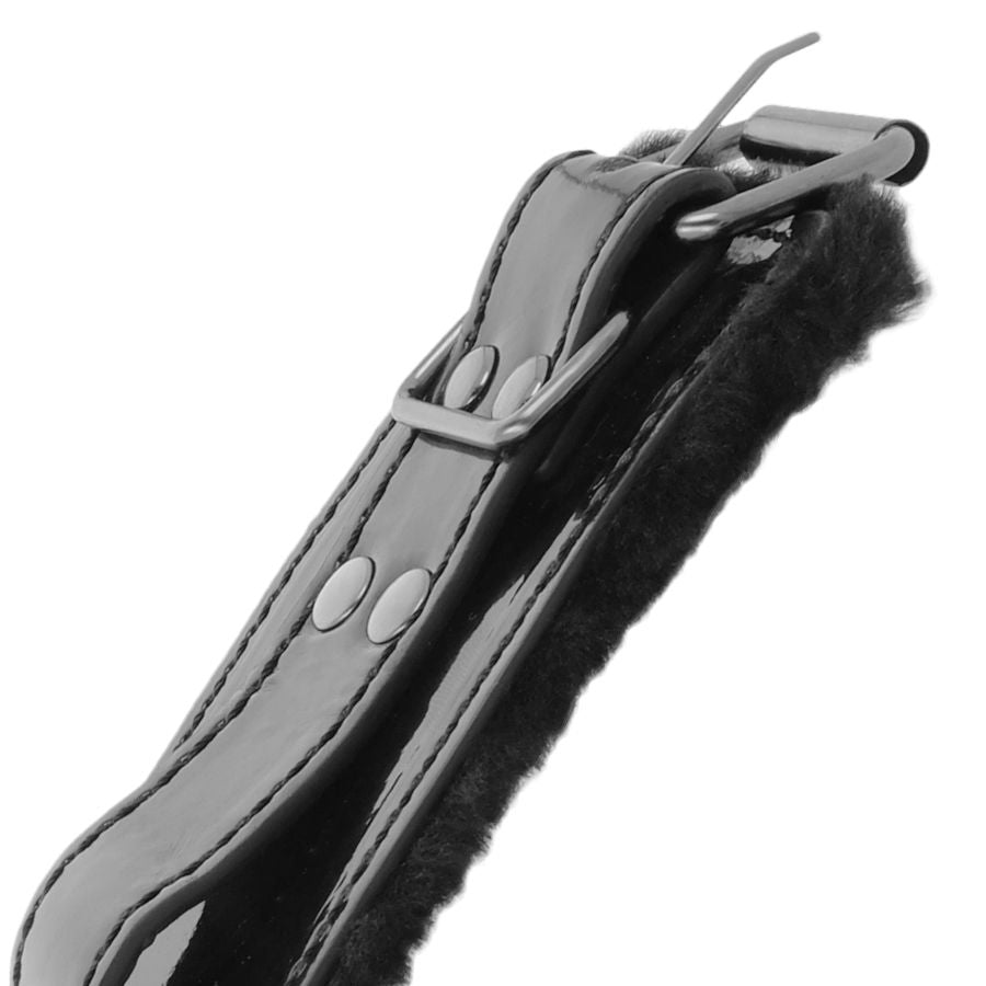 MANETTE NERE REGOLABILI IN PELLE CON LUCCHETTO - CHARME VIBE