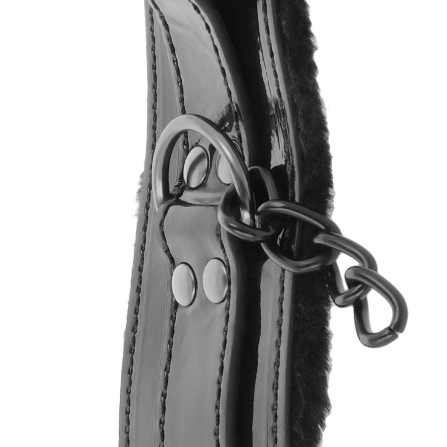 MANETTE NERE REGOLABILI IN PELLE CON LUCCHETTO - CHARME VIBE