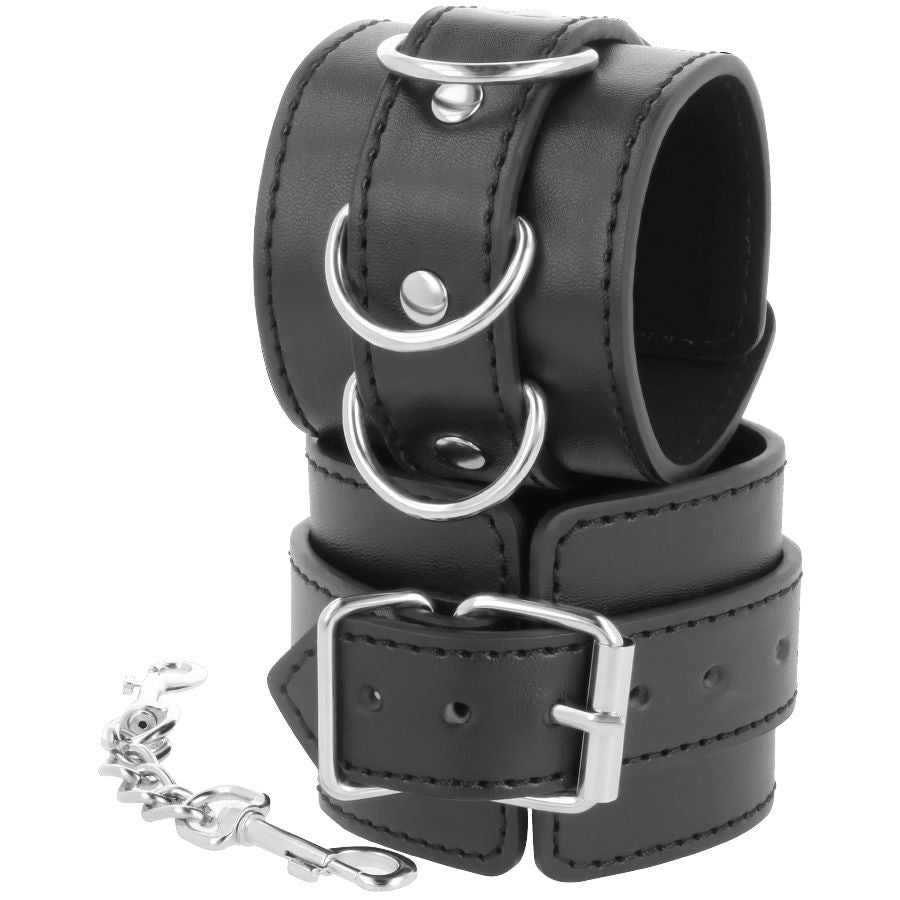 MANETTE ALLA CAVIGLIA REGOLABILI IN PELLE NERA - CHARME VIBE