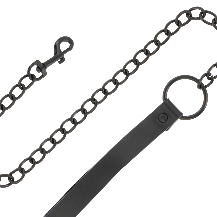 MANETTE E COLLETTO IN PELLE NERA - CHARME VIBE