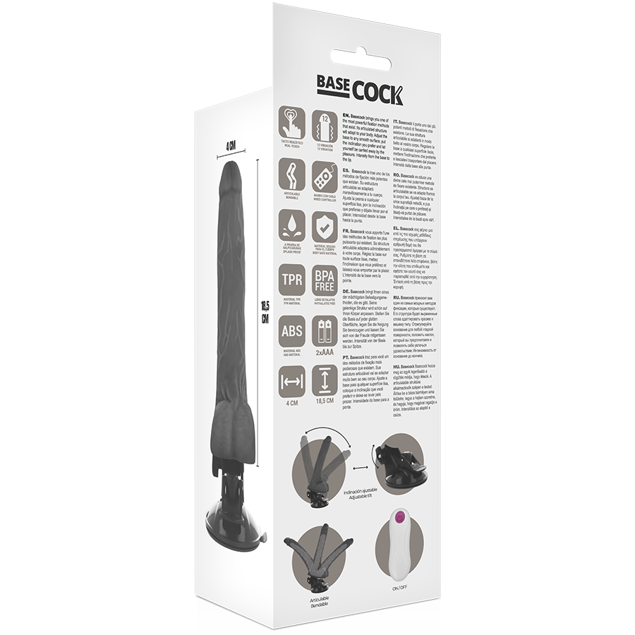 VIBRATORE ARTICOLABILE TELECOMANDO NERO 18.5 CM O 4 CM - CHARME VIBE