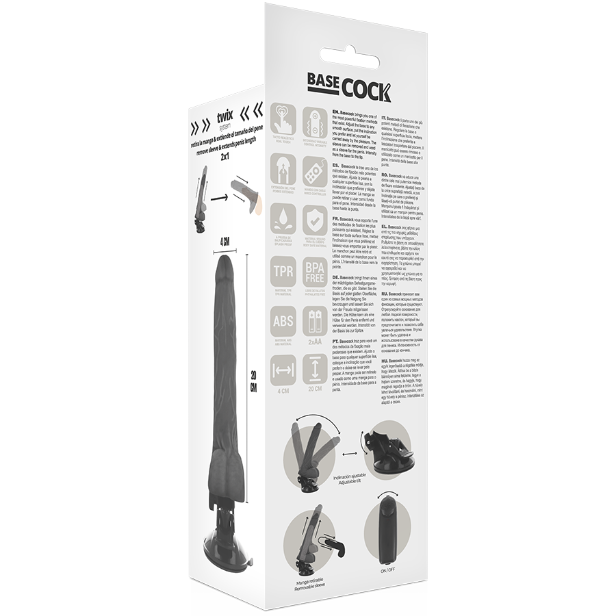 VIBRATORE REALISTICO TELECOMANDO NERO CON TESTICOLI 20 CM O 4 CM - CHARME VIBE