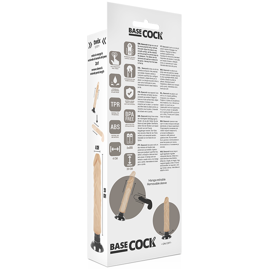 VIBRATORE REALISTICO 2-1 NATURALE 20 CM O 4 CM - CHARME VIBE