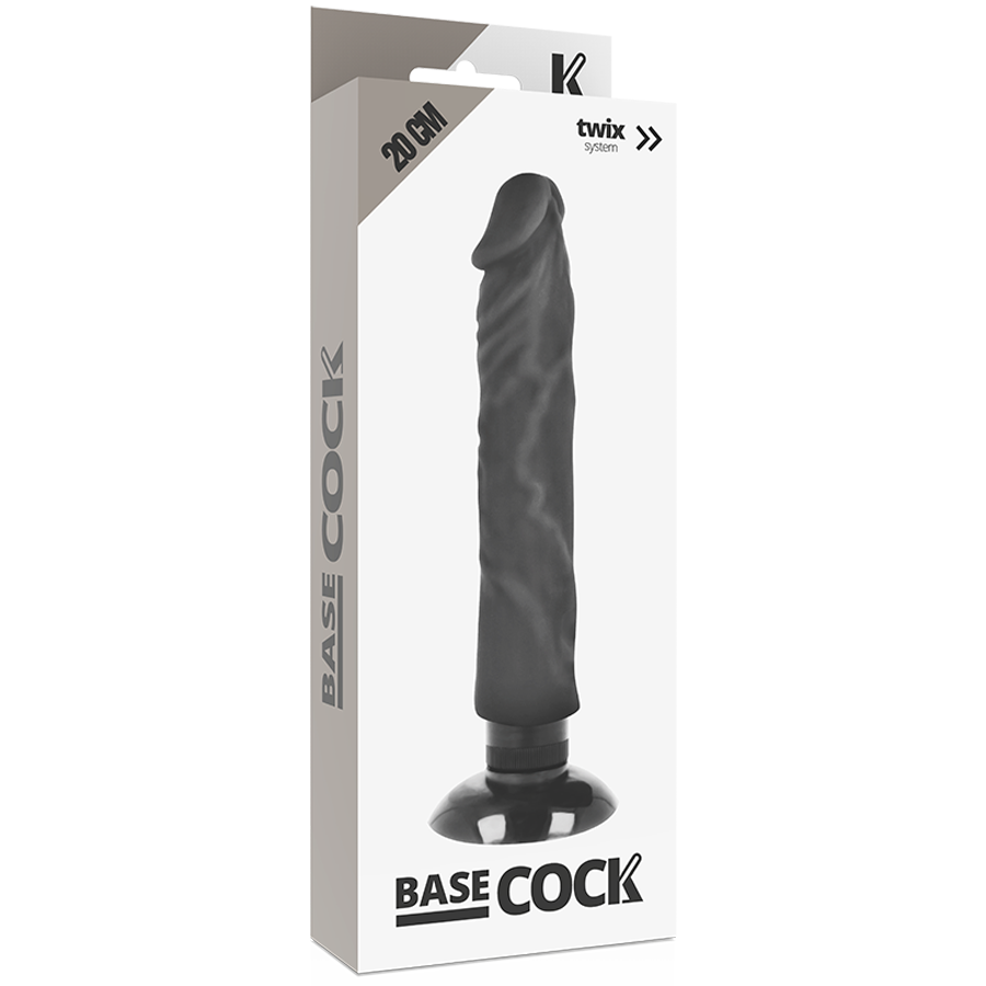 VIBRATORE REALISTICO 2-1 NERO 20 CM O 4 CM - CHARME VIBE