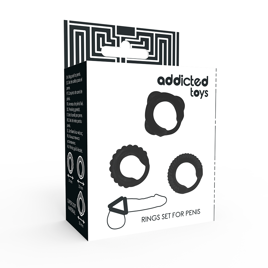 SET C-RING NERO - CHARME VIBE