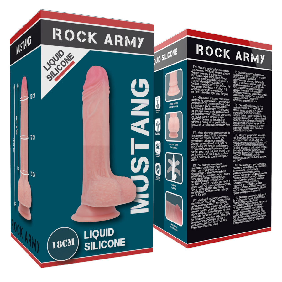 LIQUID SILICONE PREMIUM MUSTANG REALISTICO 18 CM O 4.14 CM - CHARME VIBE