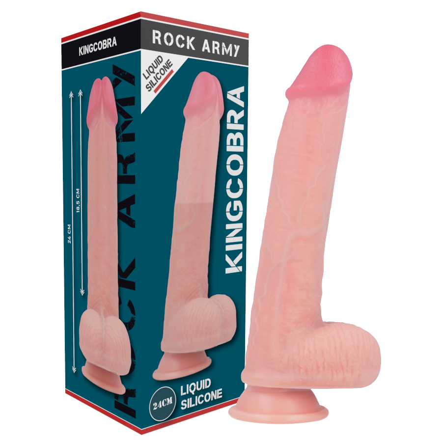 LIQUID SILICONE PREMIUM KINGCOBRA REALISTICO 24 CM O 4.77 CM - CHARME VIBE
