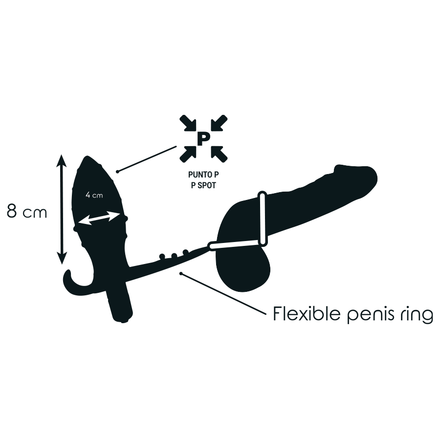 PLUG ANALE CON DOPPIO ANELLO NERO - CHARME VIBE