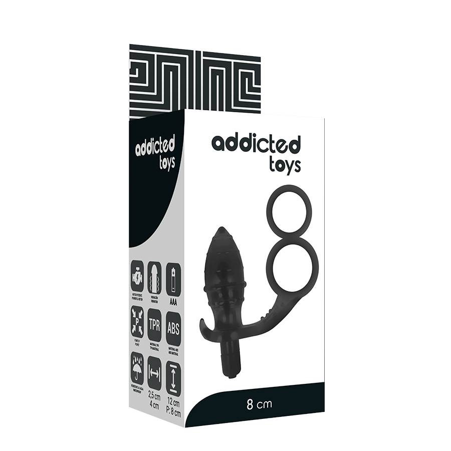 PLUG ANALE CON DOPPIO ANELLO NERO - CHARME VIBE