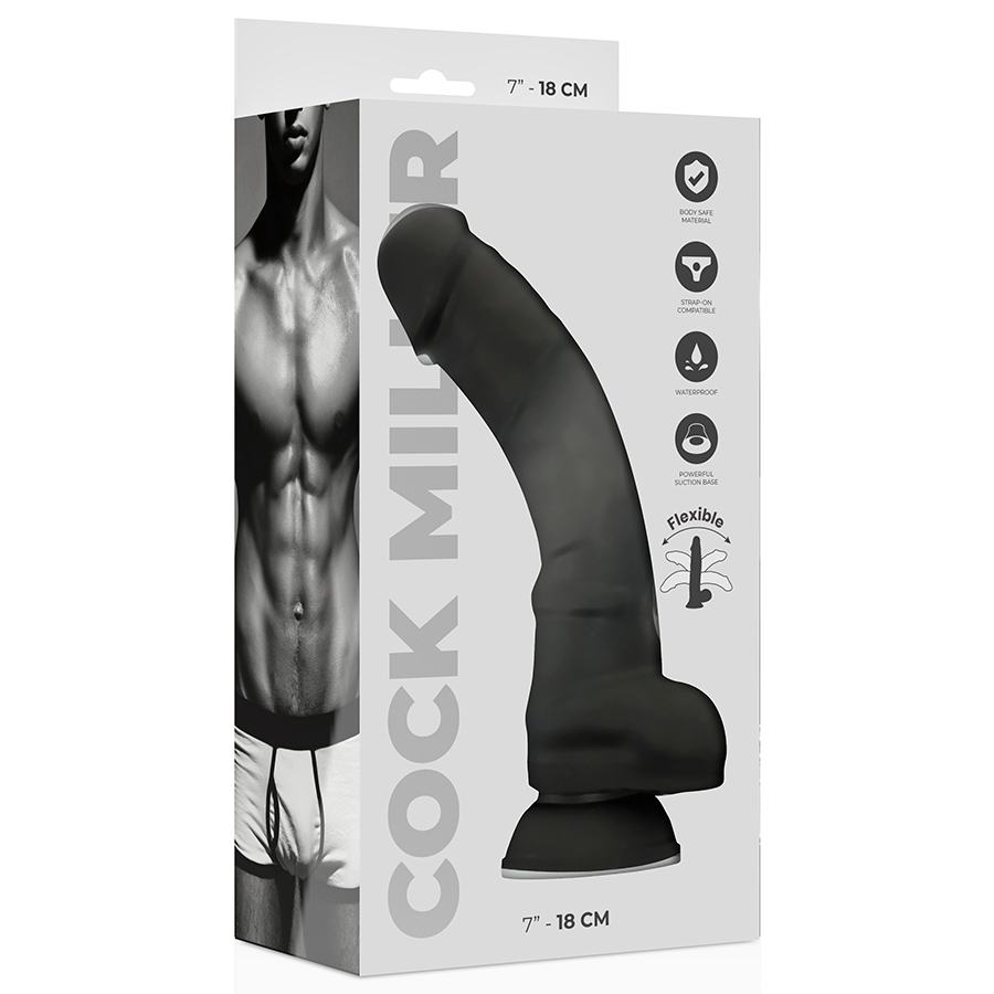 COCKSIL IN SILICONE DENSIT ARTICOLABILE NERO 18 CM - CHARME VIBE