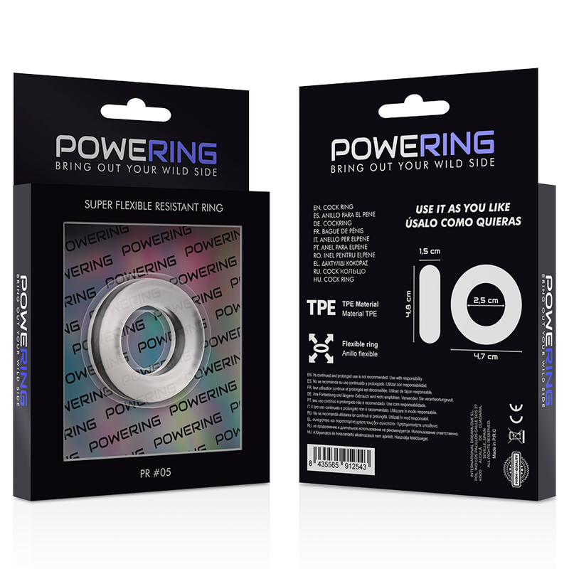 ANELLO PER PENE SUPER FLESSIBILE E RESISTENTE 4,8 CM PR05 TRASPARENTE - CHARME VIBE