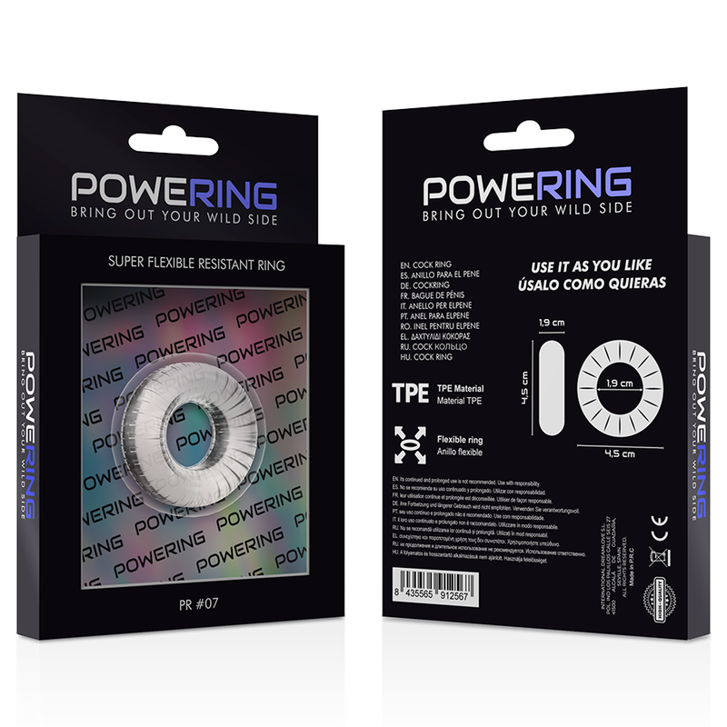 ANELLO PER PENE SUPER FLESSIBILE E RESISTENTE 4,5 CM PR07 TRASPARENTE - CHARME VIBE