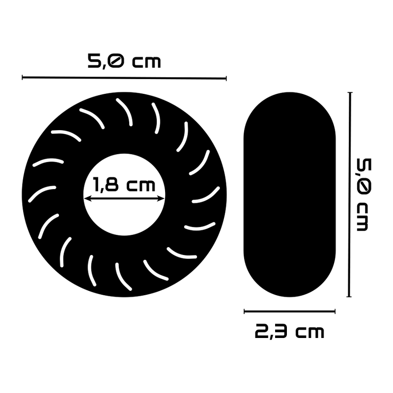 ANELLO PER PENE SUPER FLESSIBILE E RESISTENTE 5CM PR08 NERO - CHARME VIBE