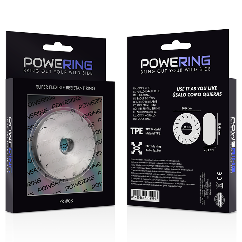 ANELLO PER PENE SUPER FLESSIBILE E RESISTENTE 5CM PR08 TRASPARENTE - CHARME VIBE