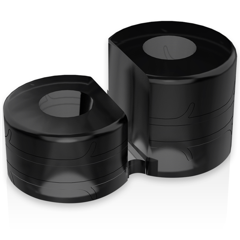ANELLO PER DOPPIO PENE SUPER FLESSIBILE E RESISTENTE PR09 NERO - CHARME VIBE