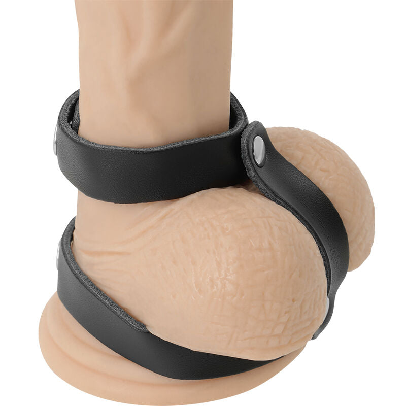 ANELLO REGOLABILE PER PENE E TESTICOLI IN PELLE - CHARME VIBE