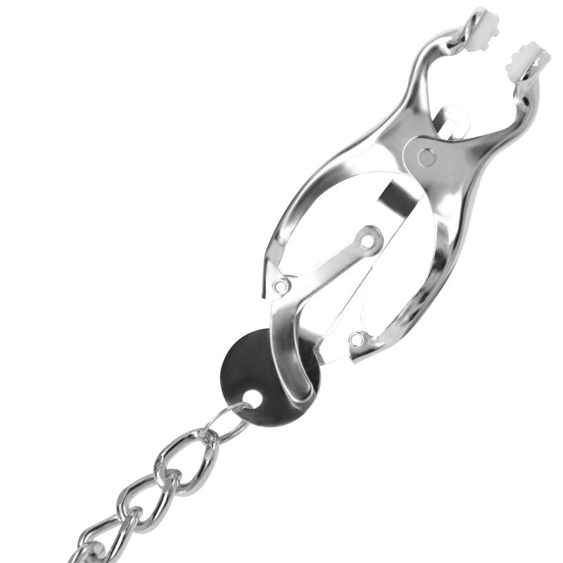 PINZA PER CAPEZZOLI IN METALLO CON CATENA - CHARME VIBE