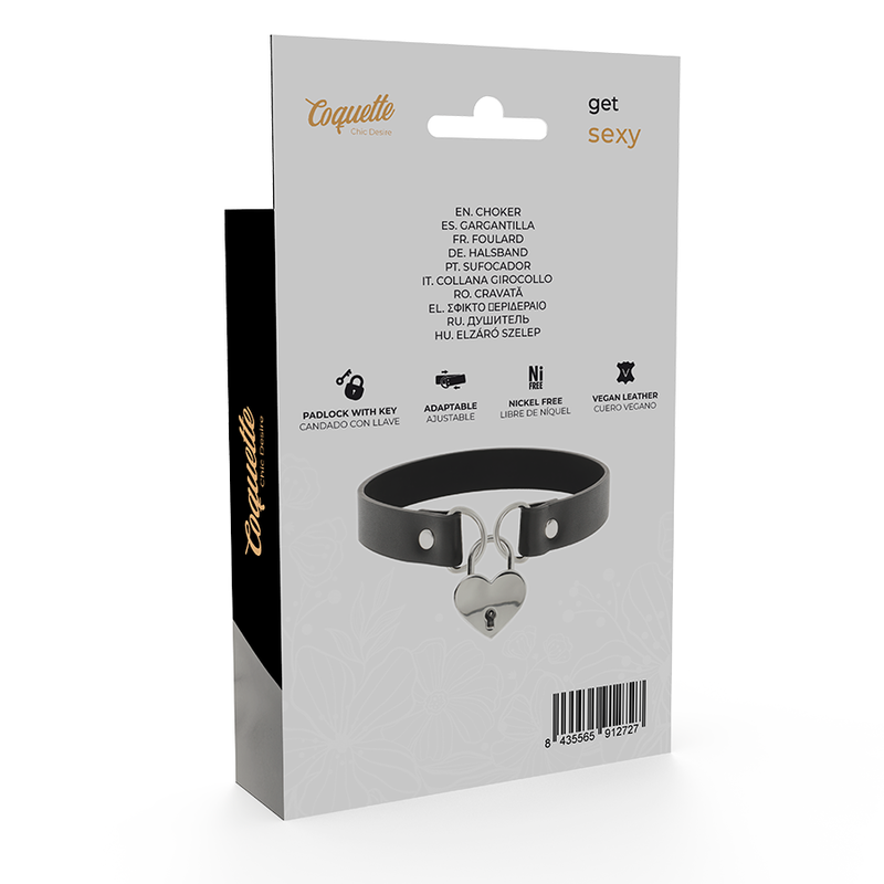 COLLANA IN PELLE VEGANA CON ACCESSORIO CUORE CON CHIAVE - CHARME VIBE