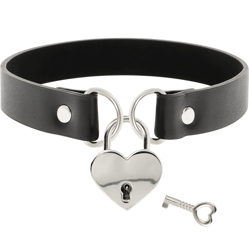 COLLANA IN PELLE VEGANA CON ACCESSORIO CUORE CON CHIAVE - CHARME VIBE