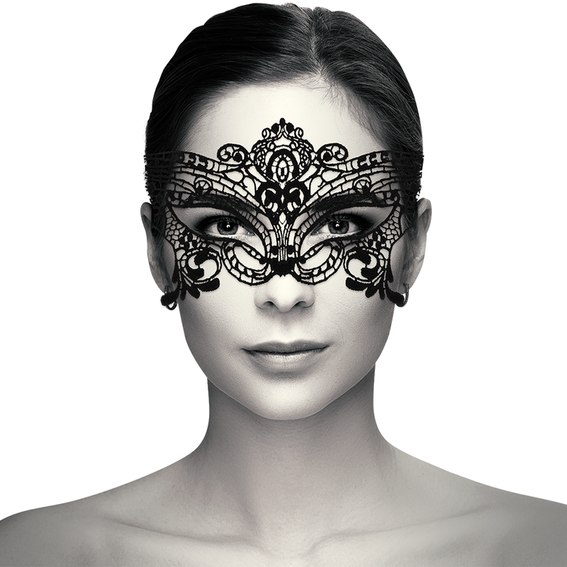 MASCHERA AMPIA IN PIZZO NERO - CHARME VIBE