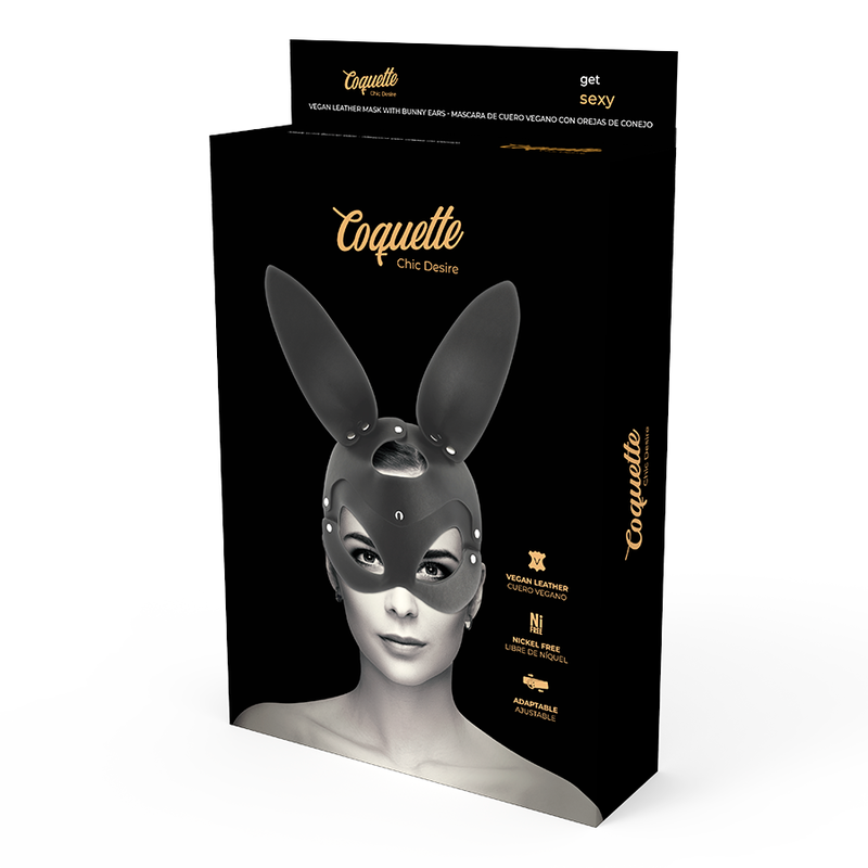 MASCHERA VEGANA IN PELLE CON ORECCHIE DI CONIGLIO - CHARME VIBE