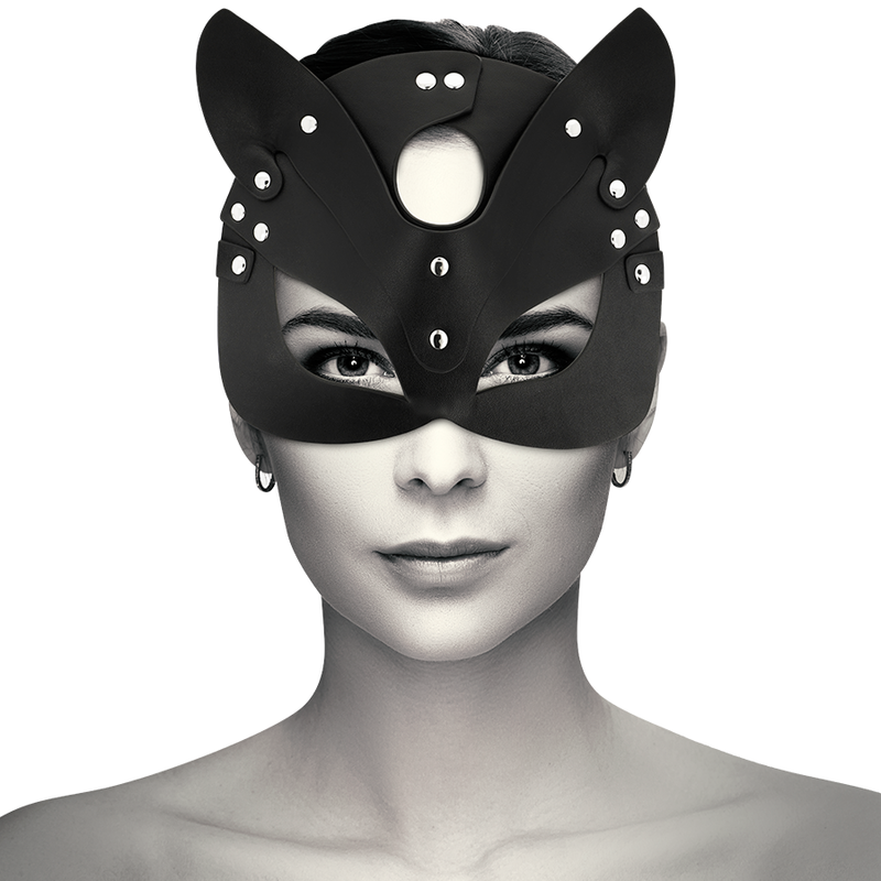 MASCHERA VEGANA IN PELLE CON ORECCHIE DI GATTO - CHARME VIBE