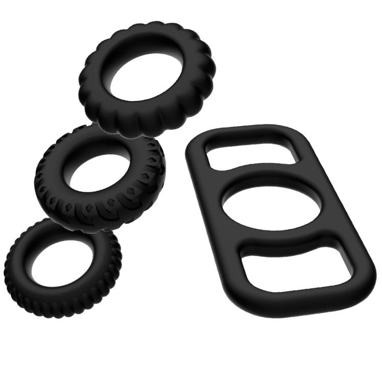 SET DI ANELLI PER PENE - 4 PEZZI - CHARME VIBE