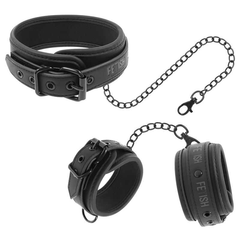 COLLANA E MANETTE IN PELLE VEGANA CON FODERA IN NOPRENE - CHARME VIBE