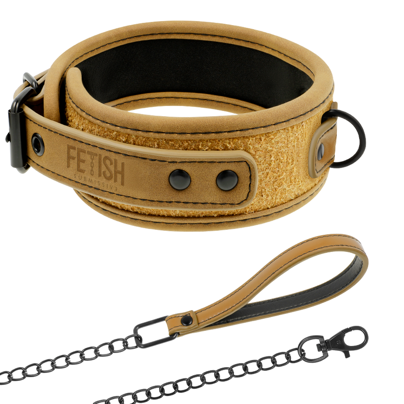 FETISH SUBMISSIVE ORIGEN - COLLANA FODERATA IN NEOPRENE CON CATENA - CHARME VIBE