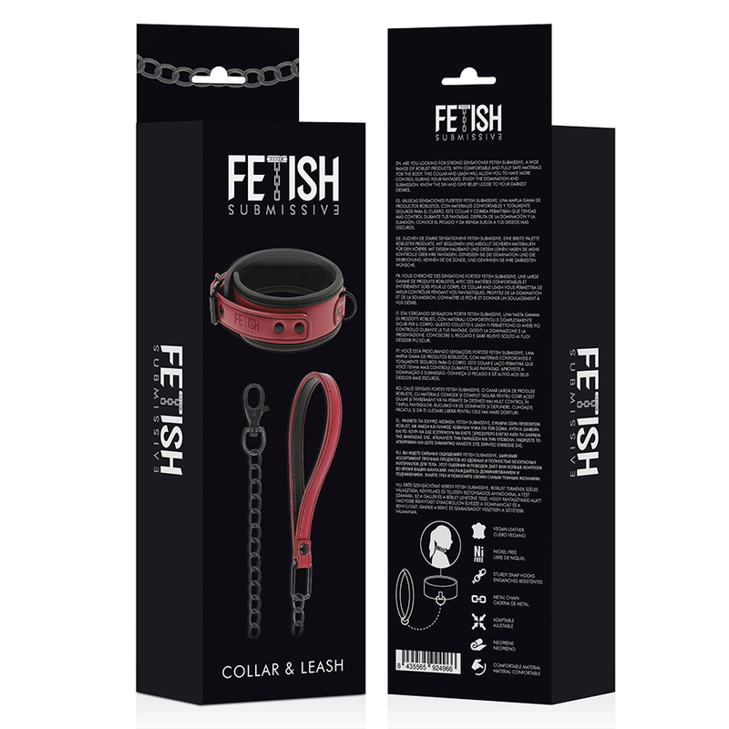 FETISH SUBMISSIVE DARK ROOM - COLLANA A CATENA CON FODERA IN NEOPRENE - CHARME VIBE
