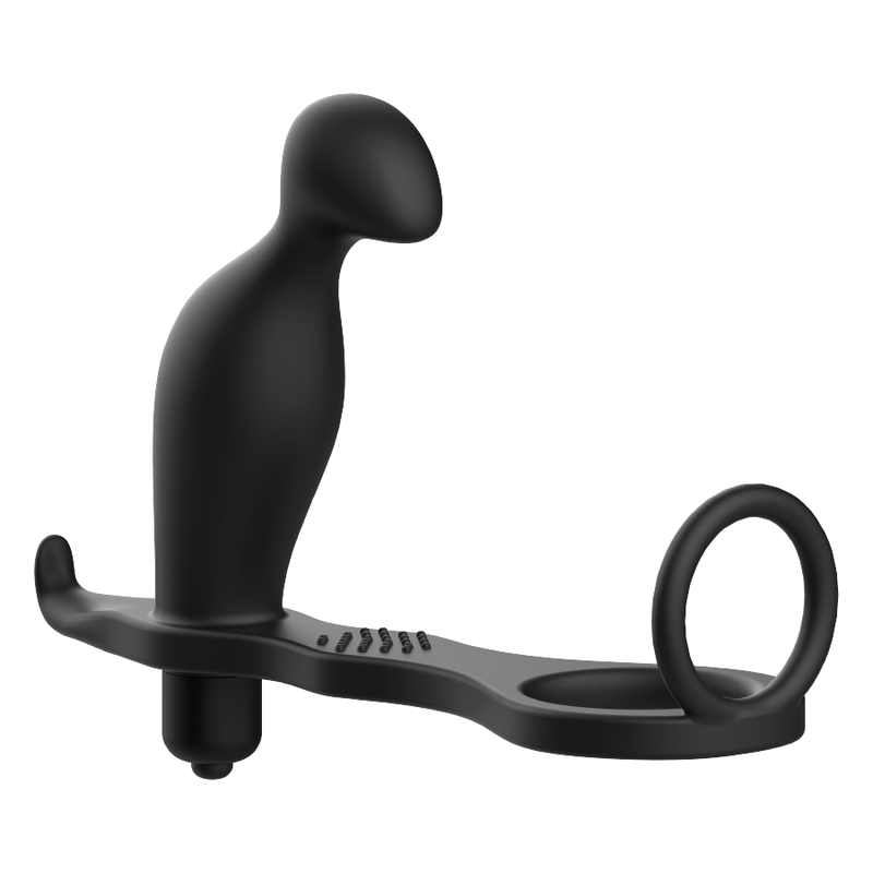 PLUG ANALE CON ANELLO IN SILICONE NERO 12 CM - CHARME VIBE