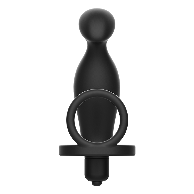 PLUG ANALE CON ANELLO IN SILICONE NERO 12 CM - CHARME VIBE
