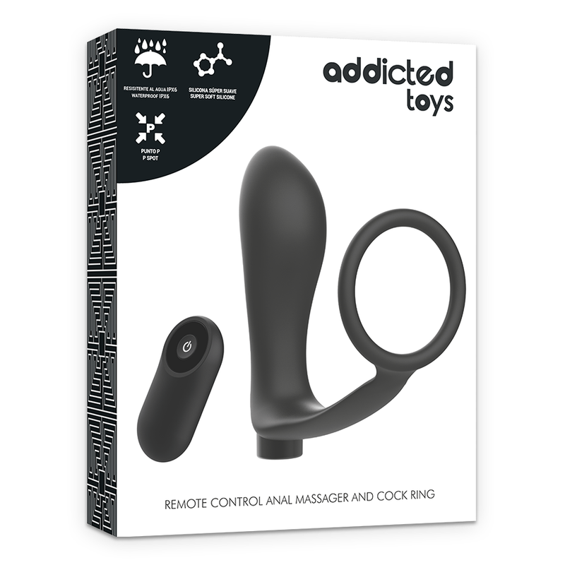 ANELLO PER PENE CON TELECOMANDO PLUG ANALE NERO RICARICABILE - CHARME VIBE