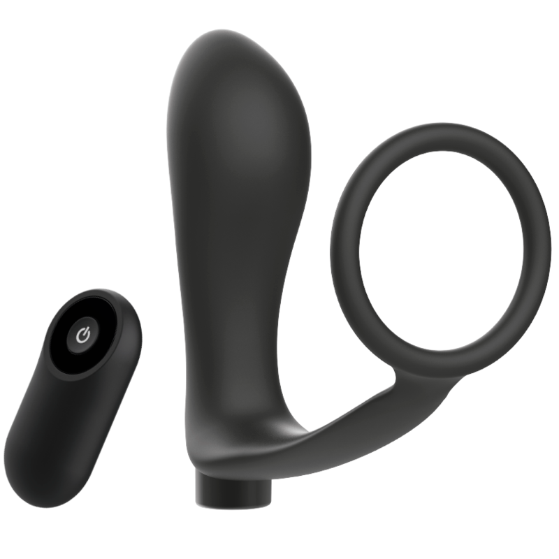 ANELLO PER PENE CON TELECOMANDO PLUG ANALE NERO RICARICABILE - CHARME VIBE