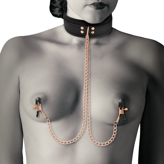COLLANA CON PINZA PER CAPEZZOLI FANTASIA CON FODERA IN NEOPRENE - CHARME VIBE