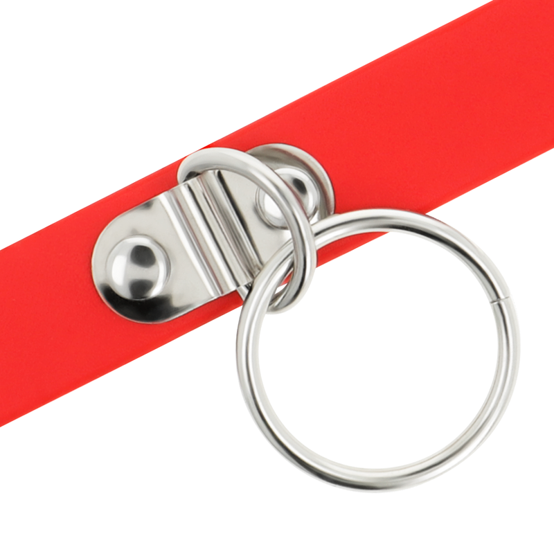 COLLANA IN PELLE VEGANA ROSSA ACCESSORIO FETISH DONNA - CHARME VIBE