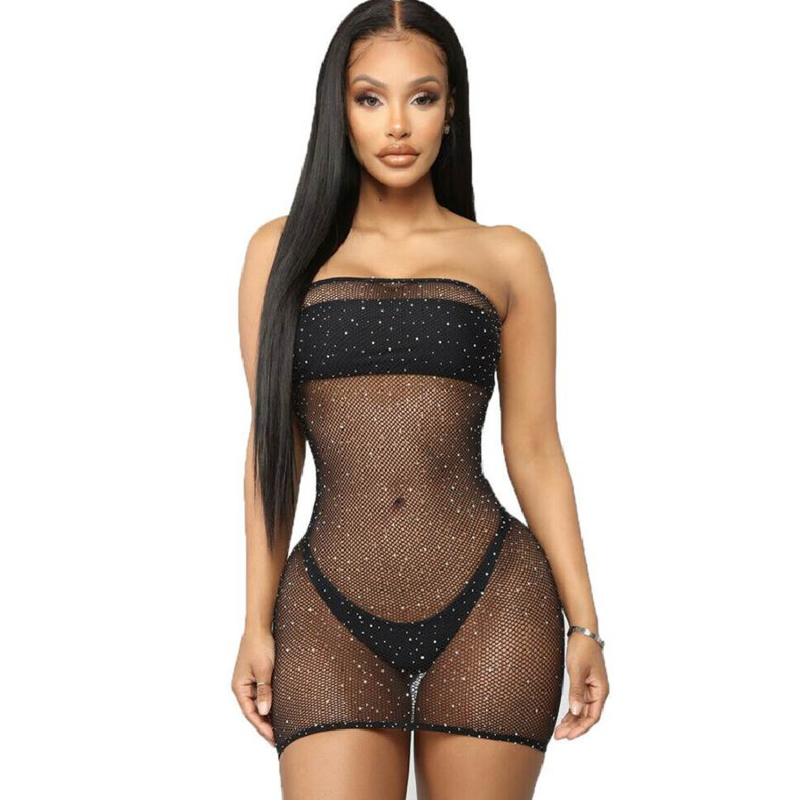 ABITO BODY A RETE CON DIAMANTI S/L - CHARME VIBE